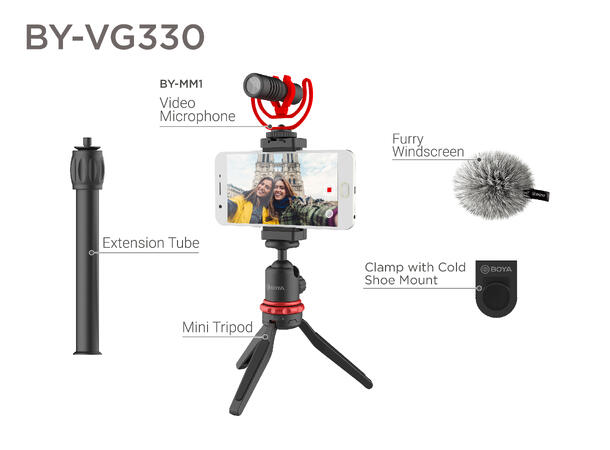 BOYA BY-VG330 Livestream Kit Mikrofon og stativ