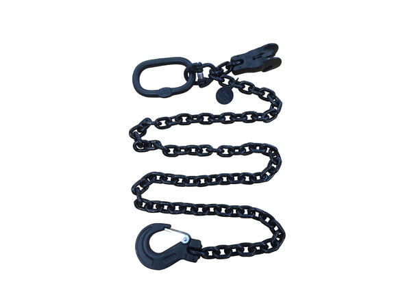 PSRIG Kjettinginnkorter lås WLL 1t 2m Sort, EN818-4, sperrekrok og masterlink 