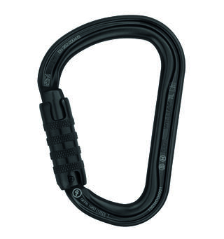 PETZL WILLIAM Karabinkrok med triactlås 27kN, sort, aluminium, selvlåsende