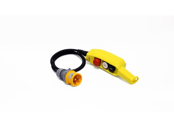PSRIG Håndcontroller for 1xLV talje E-stop, 1 x CEE 16A 110V han (gul)