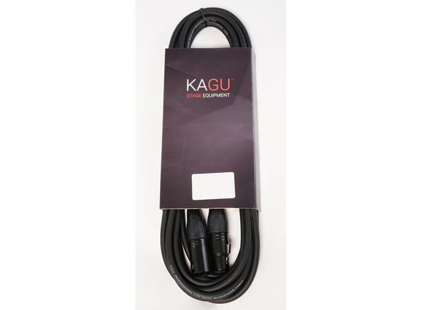KAGU DMNX5FCBK DMX-kabel 20m, Fullkoblet 5-pin, sort, IP65