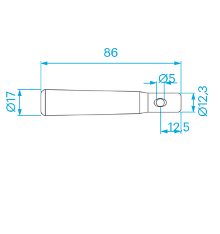 PROLYTE CCS7-703 Spigot For R-Klipps, kort, for C52T