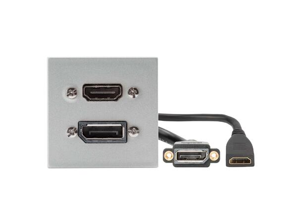 SOMMER W45S-1842 SYSWALL45 Modul Sølvgrå. HDMI/DisplayPort. Kabel ut