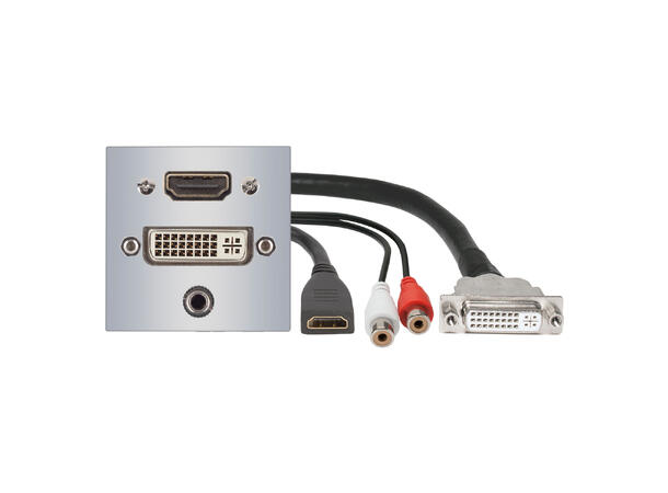 SOMMER W45A-6298  SYSWALL45 Modul Antrasitt. HDMI/DVI/3.5mm MJ. Kabel ut