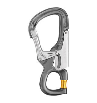 PETZL EASHOOK OPEN Karabiner 25kN, grå/gul
