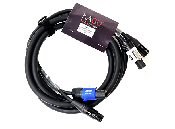 KAGU Hybridkabel DMX, XLR/Powercon, 3m 3 x 1.5mm², XLR M/F 5pin, Powercon  B/G