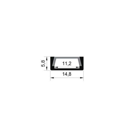 SBL Diffusor til 14.8 x 5.8 mm Profil 2 meter, Opal PMMA