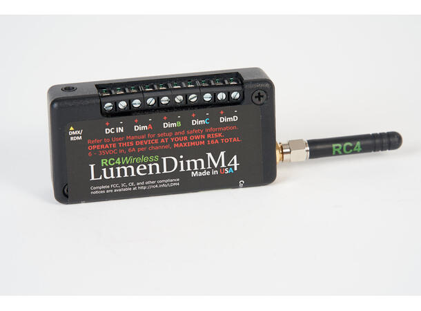 RC4 WIRELESS LUMENDIM M4 Dimmer 4-kanal CRMX Trådløs Dimmer,Terminal 