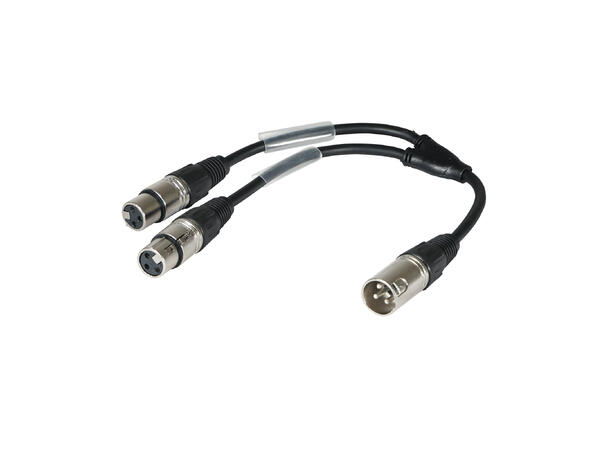 WAUDIO XLR Y han - 2 x XLR hunn 0.25m, med krymp 