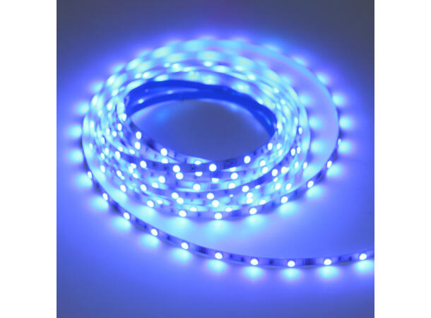SBL 12V RGB LED Strip, 8.8W/m 5m, 5mm, 2m kabel i hver ende, SMD3528 