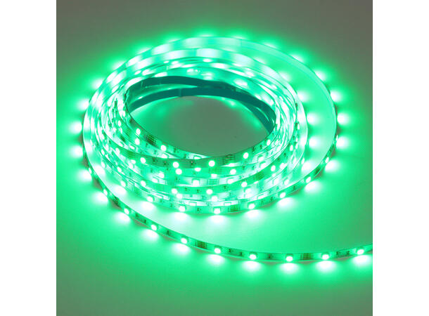 SBL 12V RGB LED Strip, 8.8W/m 5m, 5mm, 2m kabel i hver ende, SMD3528 