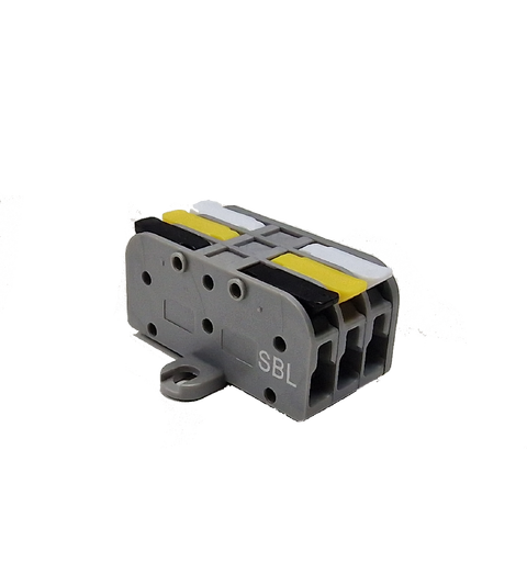 SBL Koblingsklemme 3x3 50 stk. black+yellow+white