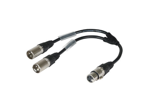 WAUDIO XLR Y hunn - 2 x XLR han 0.25m, med krymp 