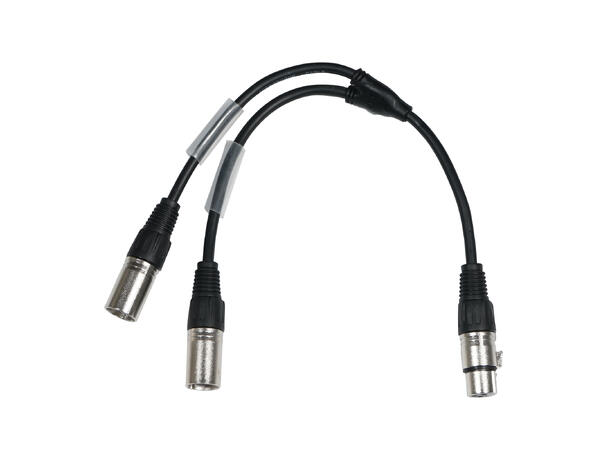 WAUDIO XLR Y hunn - 2 x XLR han 0.25m, med krymp 