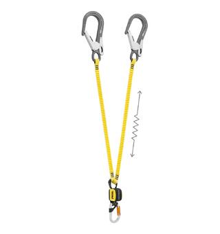 PETZL ABSORBICA-Y FLEX MGO Fangline Eur. vers, dobbel, m/falldemper 150cm
