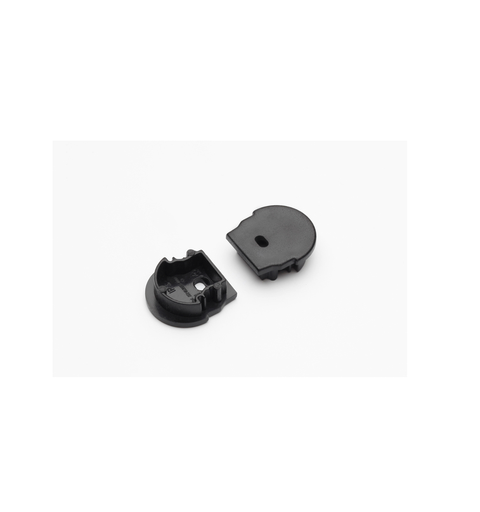 TOPMET End cap UNI12 BCD/U 20stk, Med kabel hull, Sort