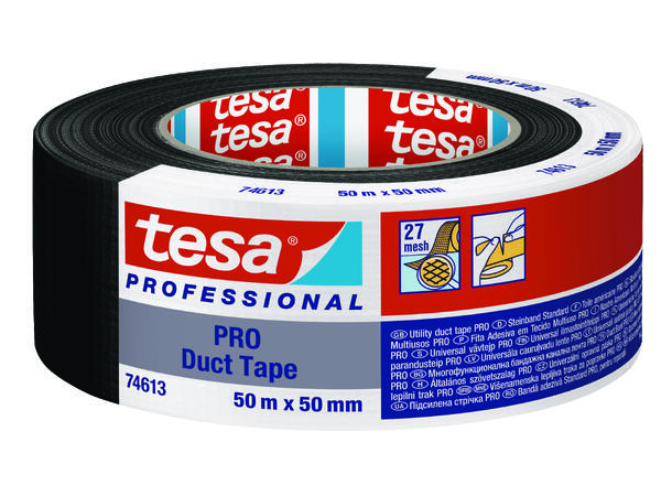 TESA 74613 Ducttape 50mm x 50m, Sort