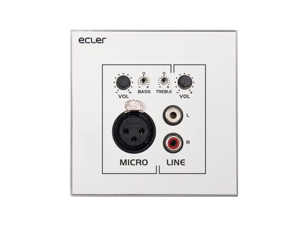 ECLER WPaMIX-T Veggpanel-mikser 2-ch mixer, 2xRCA + XLR mic 