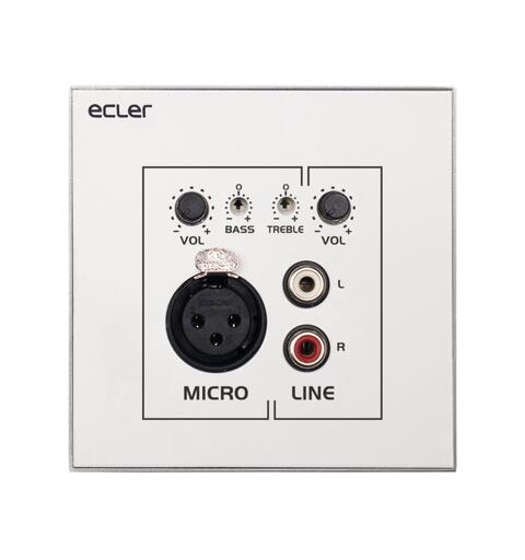 ECLER WPaMIX-T Veggpanel-mikser 2-ch mixer, 2xRCA + XLR mic