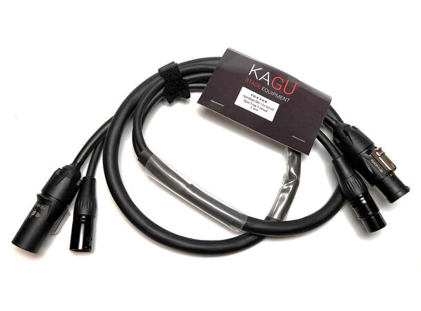 KAGU Hybridkabel DMX, XLR/True1, 1m 3 x 2.5mm², XLR M/F 5pin, True1 M/F 