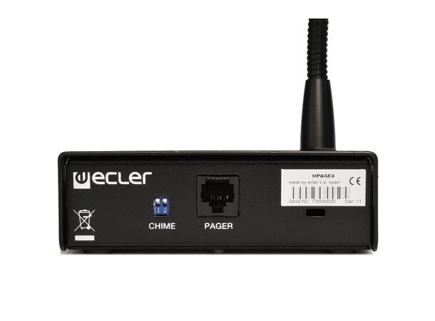 ECLER MPAGE4 Paging-stasjon 4-zone, chime 