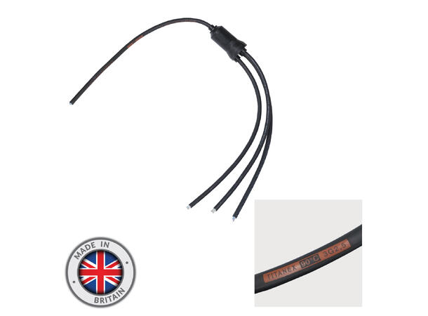 ELUMEN8 Moulded Y Split, 2 Way 0.5m Tail 2.5mm2 Bare Ends 