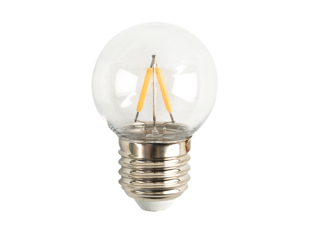 SHOWGEAR G45 LED Pære E27 2W, Dimbar, Klar Plast 