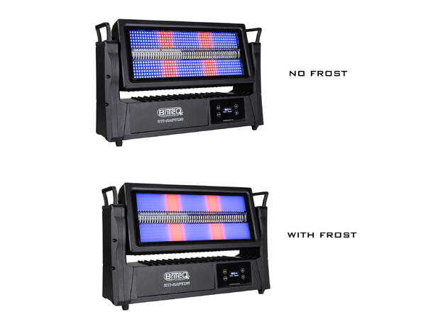 BRITEQ BTI-RAPTOR Moving strobe, IP65 144x5W CW, 576 RGB LED, Frost 