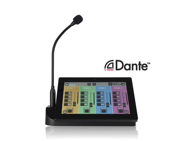 ECLER PAGENETDN Paging-konsoll Dante, 10" touchscreen, PoE 