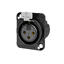 SEETRONIC MK3F2C-BG XLR hun, chassis 3 pin, Sort. D panel size