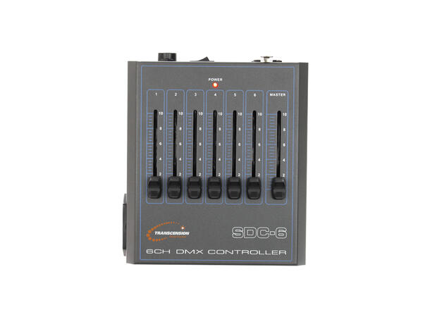 TRANSCENSION SDC6 6 kanals faderkontroll DC inn eller 9V batteri