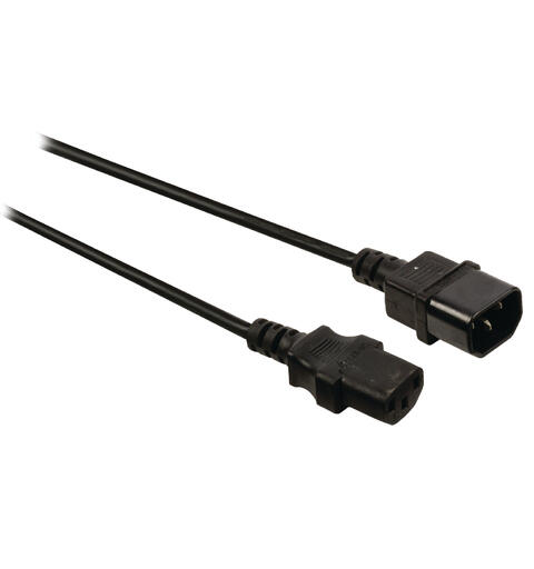 KAGU EUR-EUR kabel, 2 meter, sort EURO han/hun, 3x1,5mm2