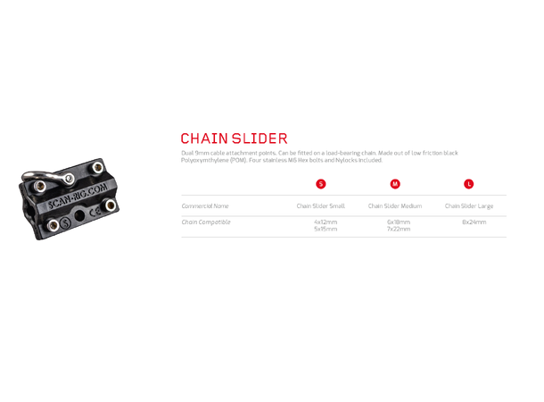 PSRIG chain slider medium, 5,5-7,5mm Sjakkel ikke inkludert