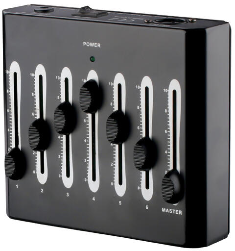 SBL 6 kanals DMX kontroller Batteri eller nettdrift. Adapter inkl.