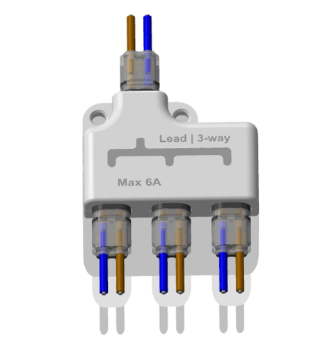 SBL distribusjonsboks 1 inn 3 ut For PWJ-I-2, 2-leder kabelplugg