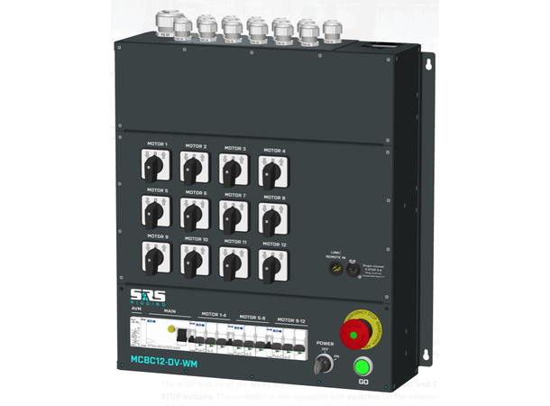 SRS MCBC-DV motorkontroller 12 kanaler Veggmontert. For direktedrevne motorer