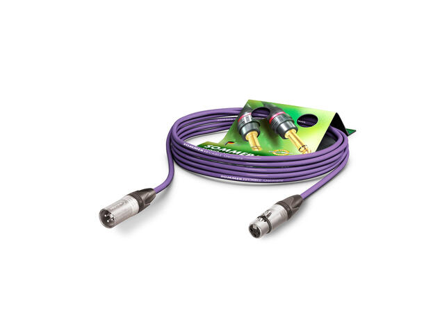 SOMMER SGMF Mikrofonkabel, 0,5m, lilla 2 x 0,22 mm² | XLR / XLR, NEUTRIK 