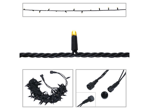 ELUMEN8 LED Lyslenke, Dimbar, IP65, 10m 100 x WW LED, 2700K, Skjøtbar opp til 16