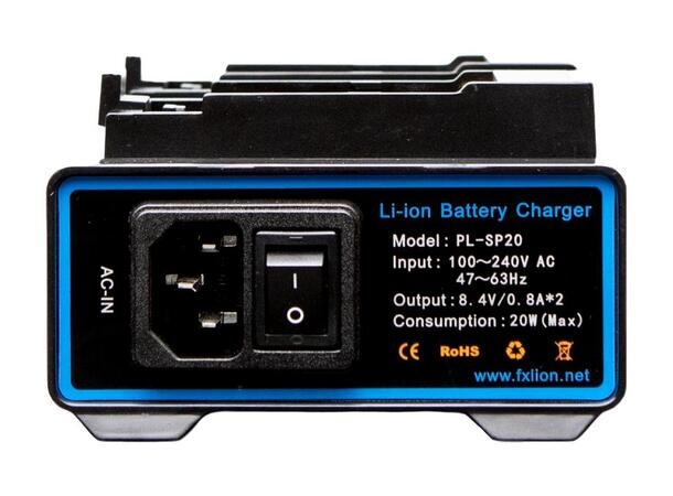FXLION PL-SP20 dual lader for NP-F/D54 For Sony NP-F og Panasonic D54 serie