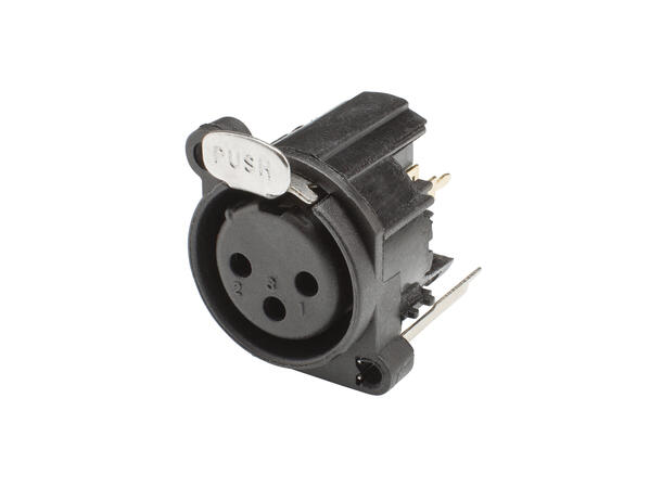 HICON HI-X3AF-PV XLR hun for chassis For PCB montering. Loddetilkobling