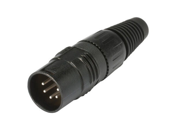 HICON HI-X5CM-B 5-pin XLR han for kabel Sort