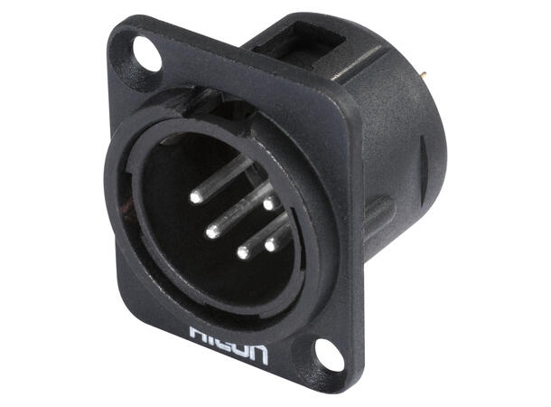 HICON HI-X5DM-M 5-pin XLR han chassis Sort. D-panel