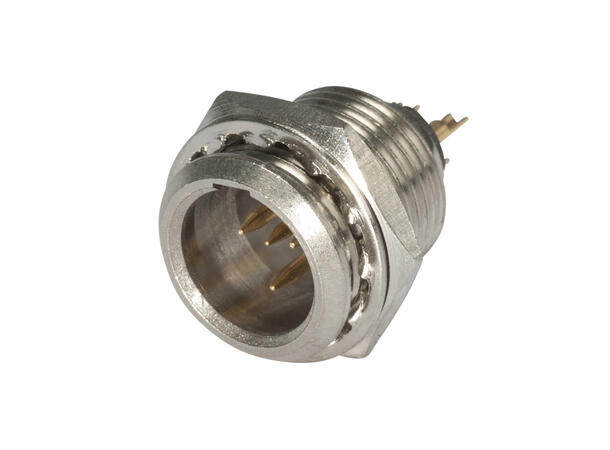 HICON HI-XMEM4 4-pin Mini XLR han For chassismontering. Loddetilkobling