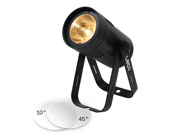 LEDJ 15W LED Eventspot WW, DMX Sort. 3000K varmhvit LED