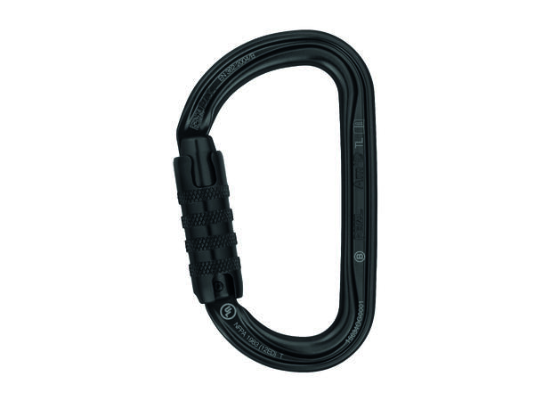 PETZL Am’D Karabinkrok med triactlås 27kN, sort, aluminium, selvlåsende