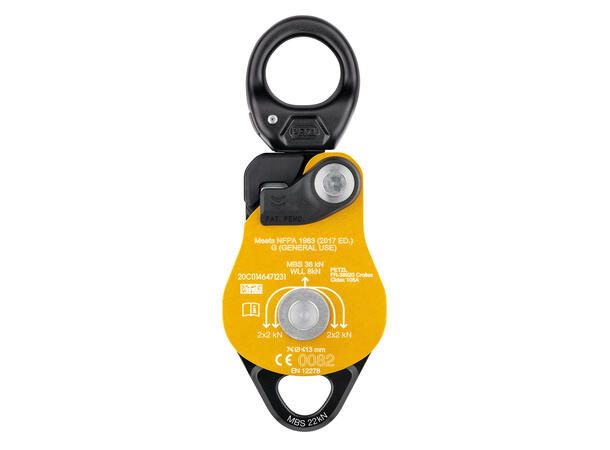 PETZL SPIN L2 Double pulley WLL 800kg, Ø7 - 13mm Tau, Gul