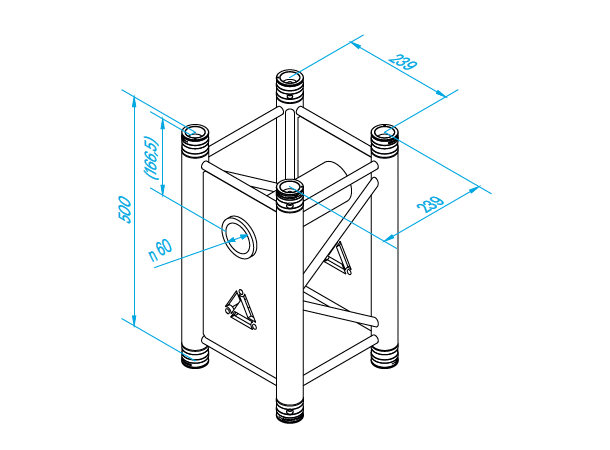 PROLYTE HT-Tårn Firkanttruss H30V-L050 Alu, Ø48x3mm