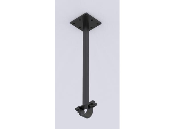 RST Takbrakett for Ø50mm rør, 50cm drop S355 stål, sort. ELL 125Kg