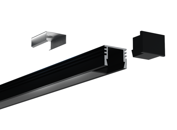 SBL Aluprofil  15,7 x 12 mm. 2 meter, Sort 