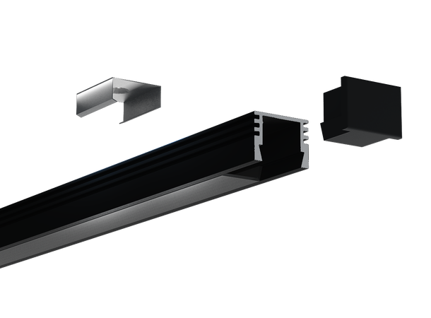 SBL Aluprofil  15 x 12 mm. 2 meter, Sort